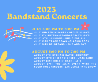 Bandstand Concert line up with dates