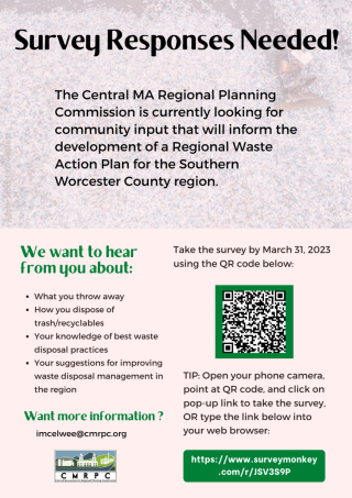 Flyer asking residents to complete survey.  Contains QR code to link to survey.