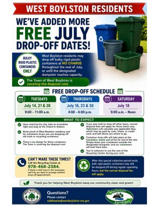 Flyer for the bulky rigid plastic drop off, explaining the body of this announcement. 