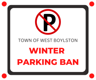 No parking symbol- Town of West Boylston- Winter Parking Ban