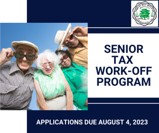 Photograph of happy elders "Senior Tax Work-Off Program Applications Due August 4, 2023"