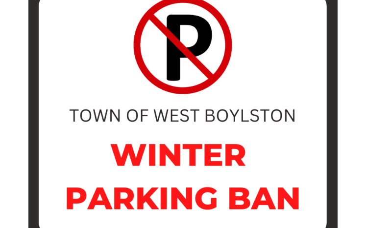 No parking symbol- Town of West Boylston- Winter Parking Ban